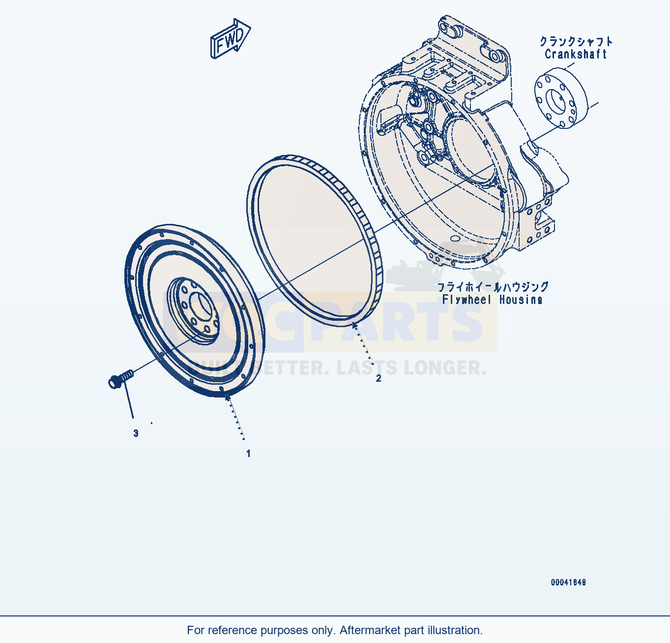 Komatsu WA500-7 Flywheel Serial H62051-UP parts diagram
