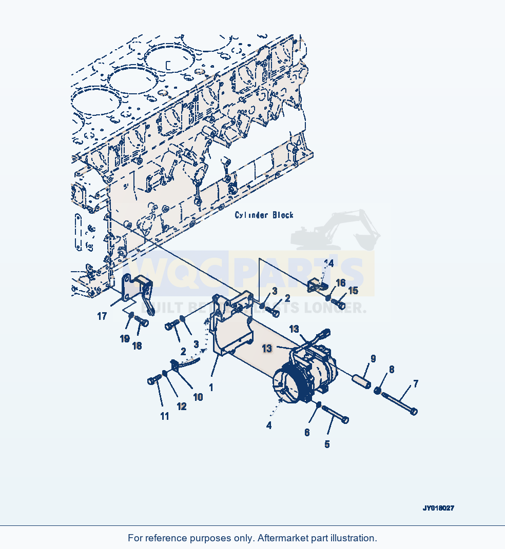 Komatsu WA500-7 Freon Compressor parts diagram