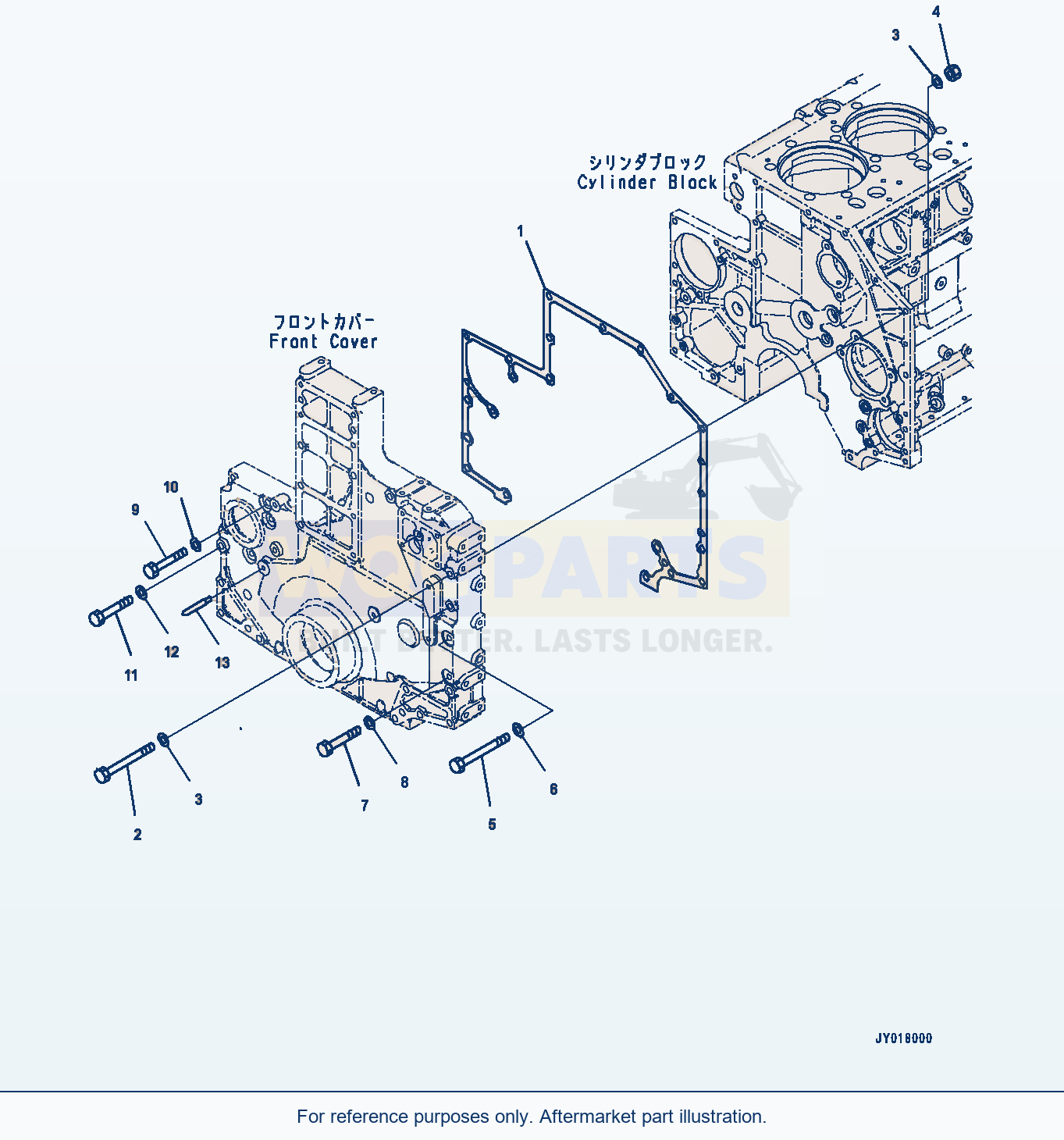 Komatsu WA500-7 Front Cover Accessory Serial 10001-UP parts diagram
