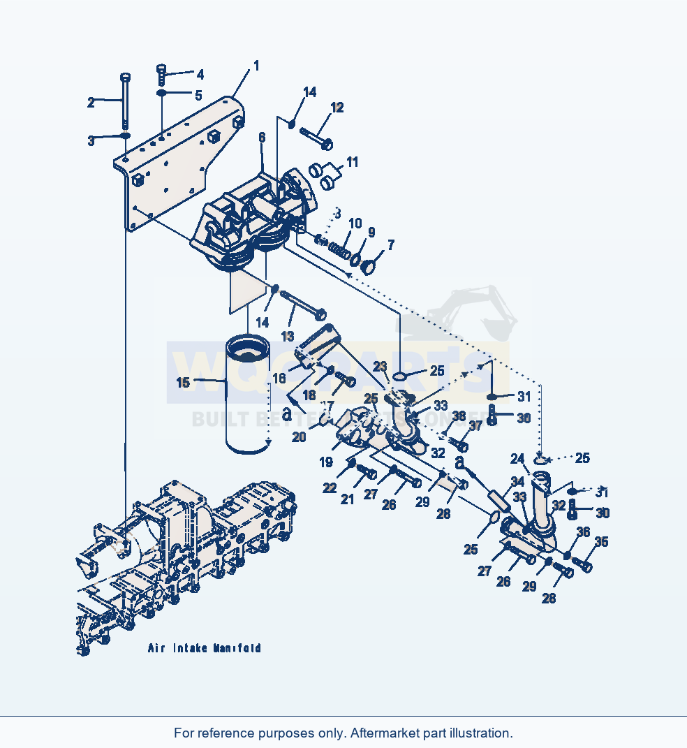Komatsu WA500-7 Lubricating Oil Filter parts diagram