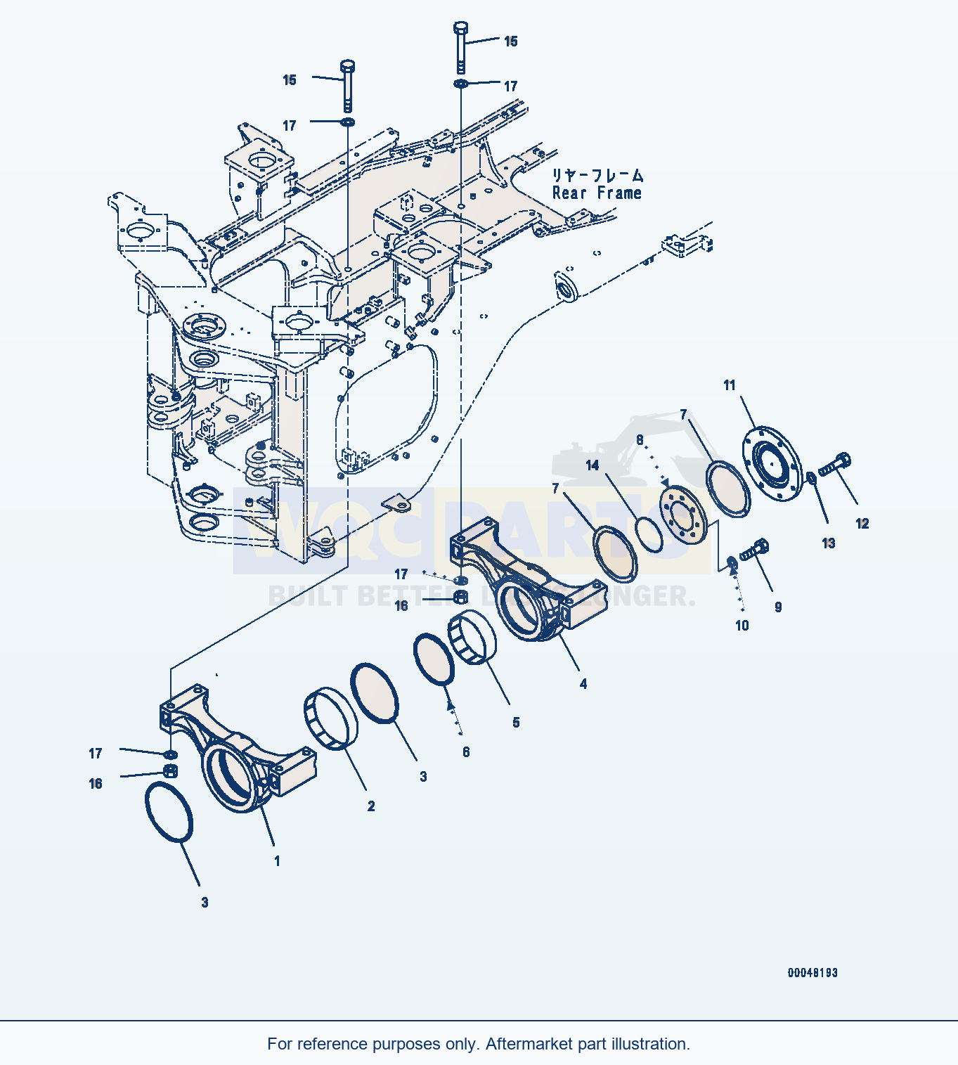 Komatsu WA500-7 Axle Support Serial H62051-UP parts diagram