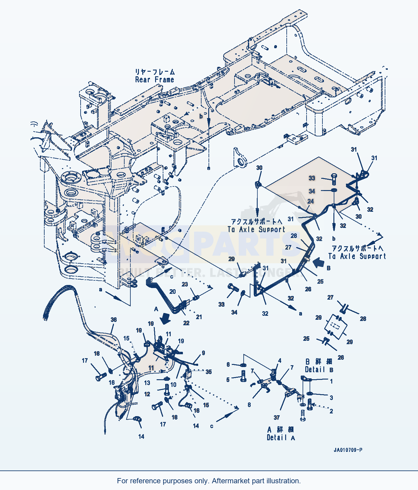 Komatsu WA500-7 Central Lubrication System, Floor Side parts diagram