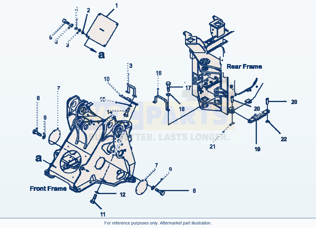 Komatsu WA500-7 Lock And Cover Front Frame Cover And Bar Lock parts diagram