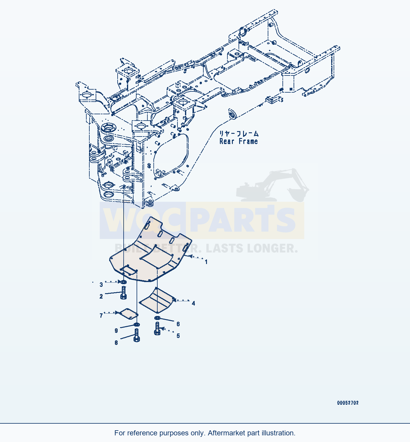 Komatsu WA500-7 Powertrain Under Guard Serial 10001-UP parts diagram