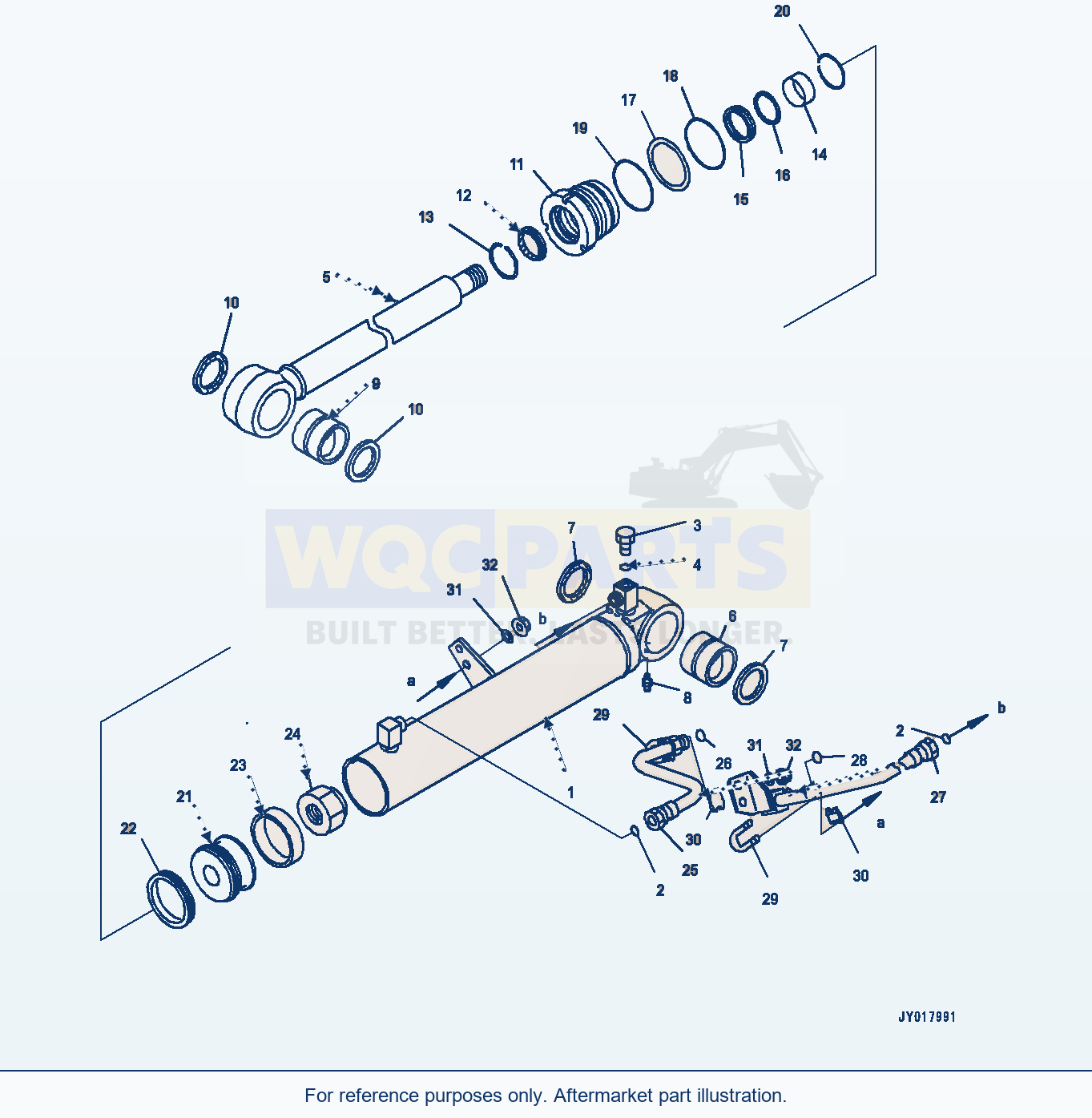 Komatsu WA500-7 Steering Cylinder, R.H. Serial H62051-UP parts diagram