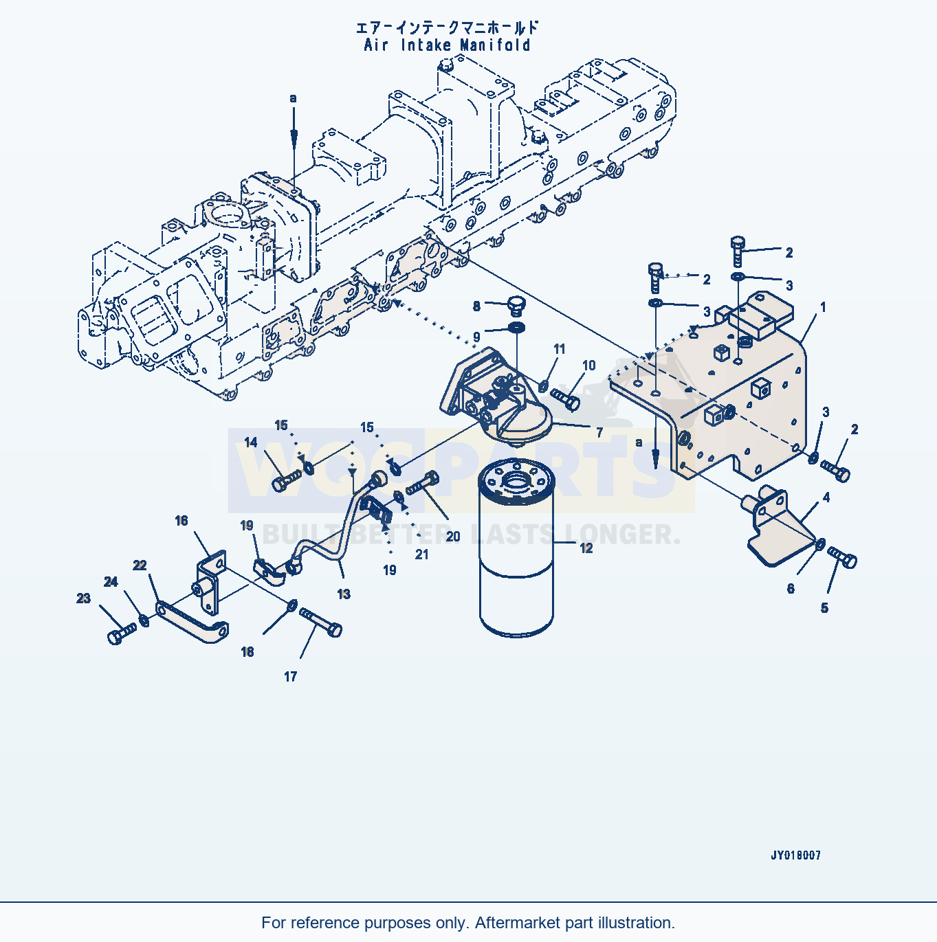 Komatsu WA500-7 Fuel Filter, Filter Bracket Serial 10001-UP parts diagram