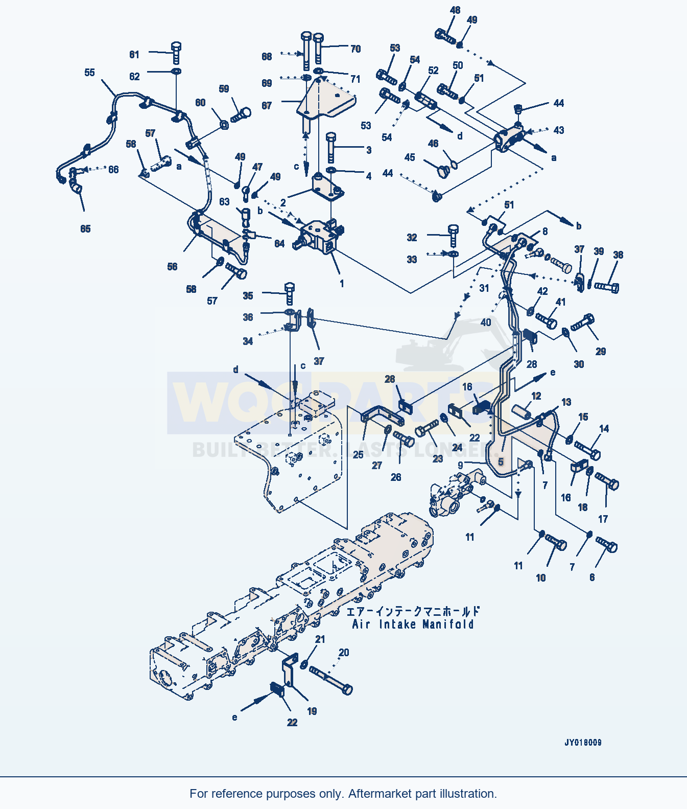 Komatsu WA500-7 Fuel Filter, Piping Serial H62051-UP parts diagram