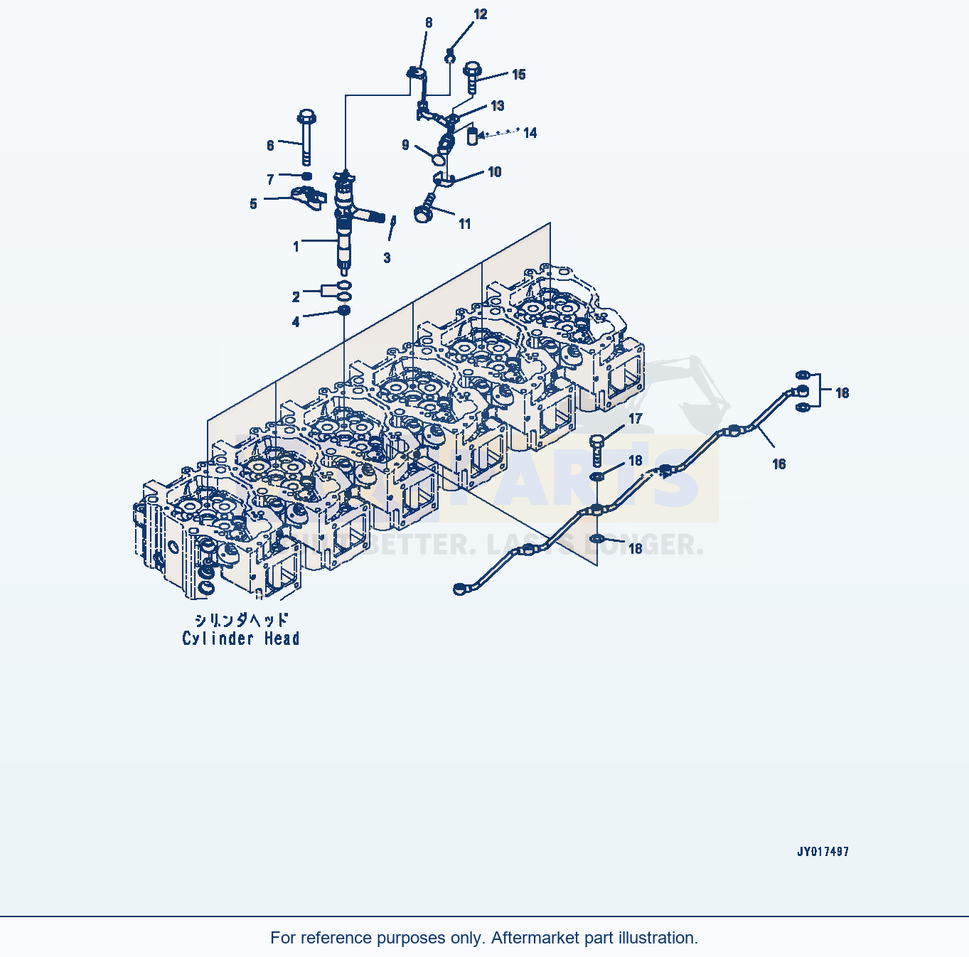 Komatsu WA500-7 Fuel Injection Nozzle Serial H62051-UP parts diagram