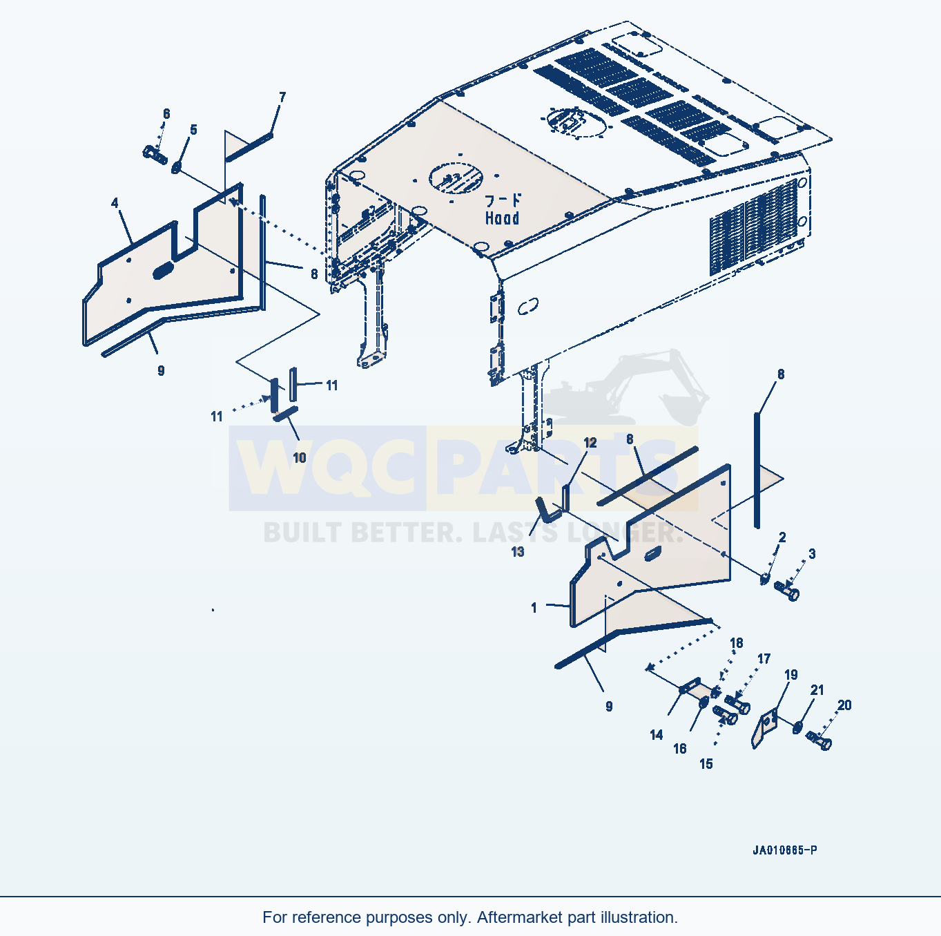 Komatsu WA500-7 Hood Door, Side Panel parts diagram