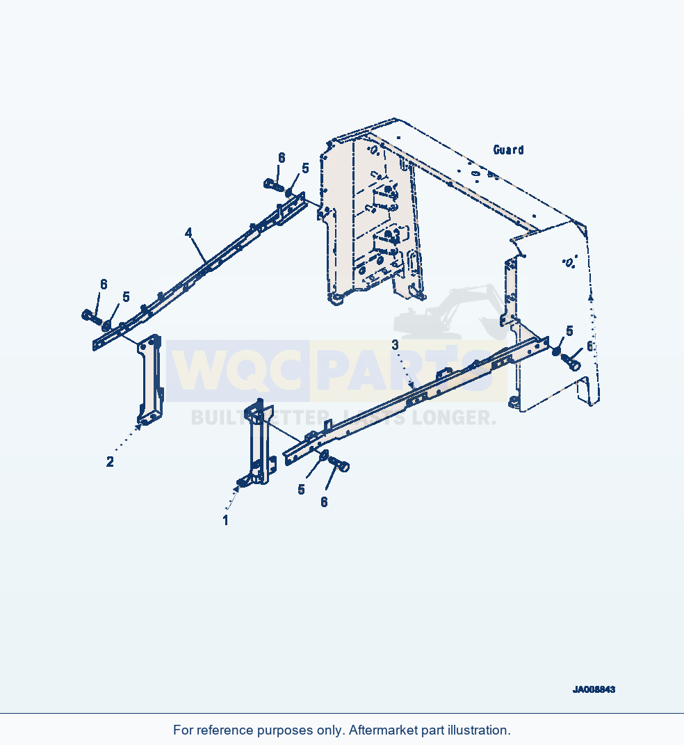 Komatsu WA500-7 Hood Door Supports And Brackets parts diagram