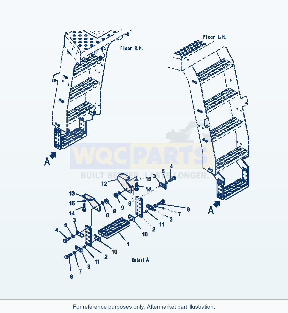 Komatsu WA500-7 Ladder Front Step parts diagram