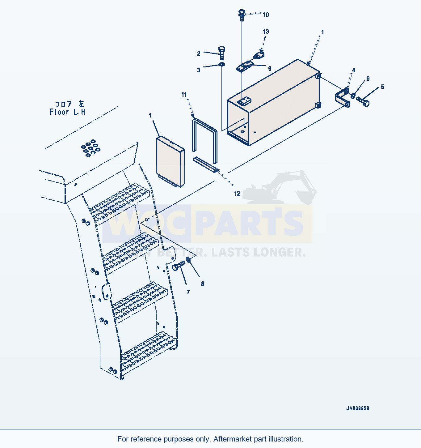 Komatsu WA500-7 Ladder, With Fuel Quick Charge, Tool Box parts diagram