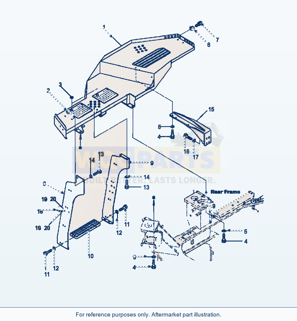 Komatsu WA500-7 R.H. Front Ladder S/N A94197-Up parts diagram