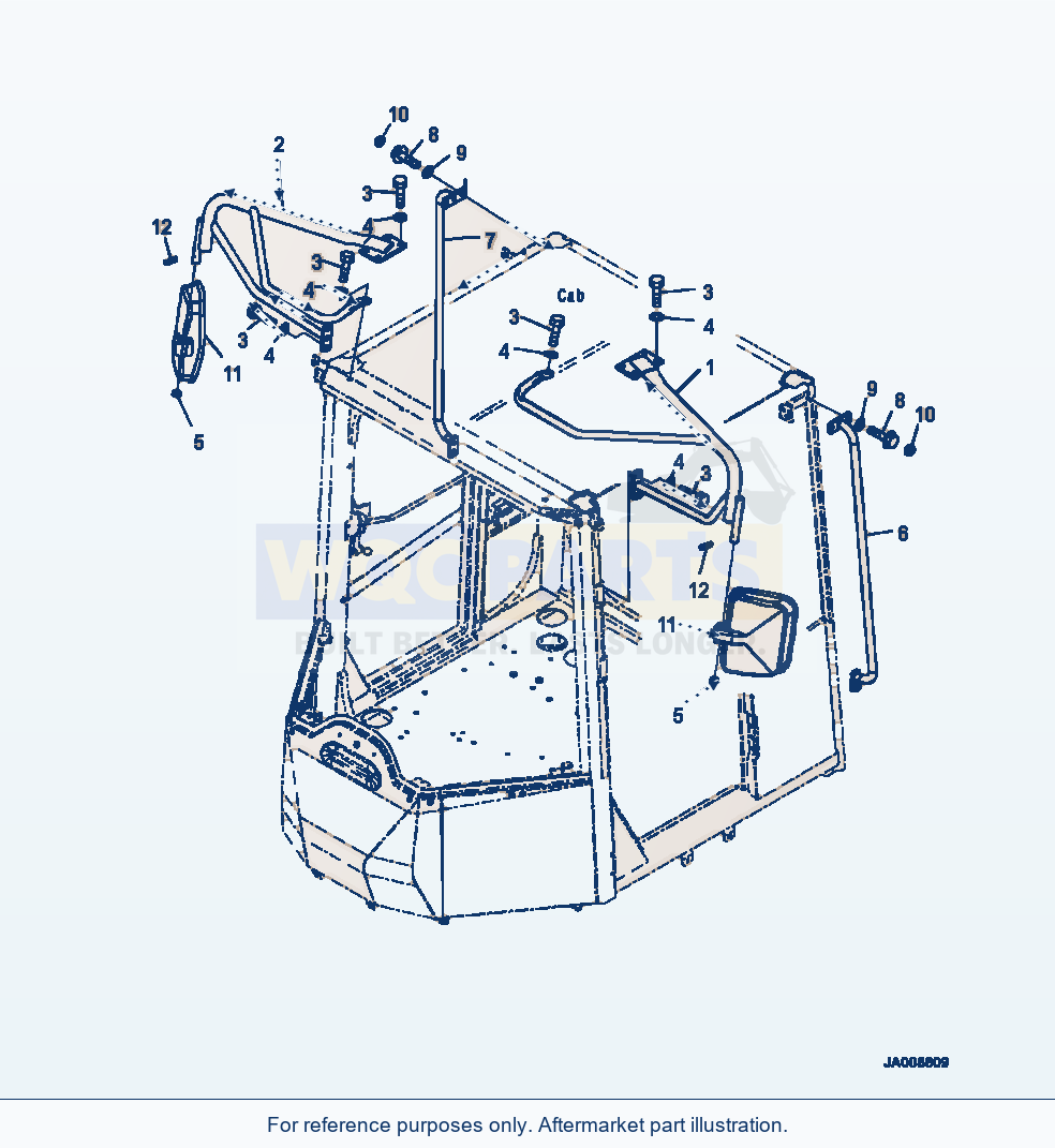Komatsu WA500-7 Rear View Mirrors parts diagram
