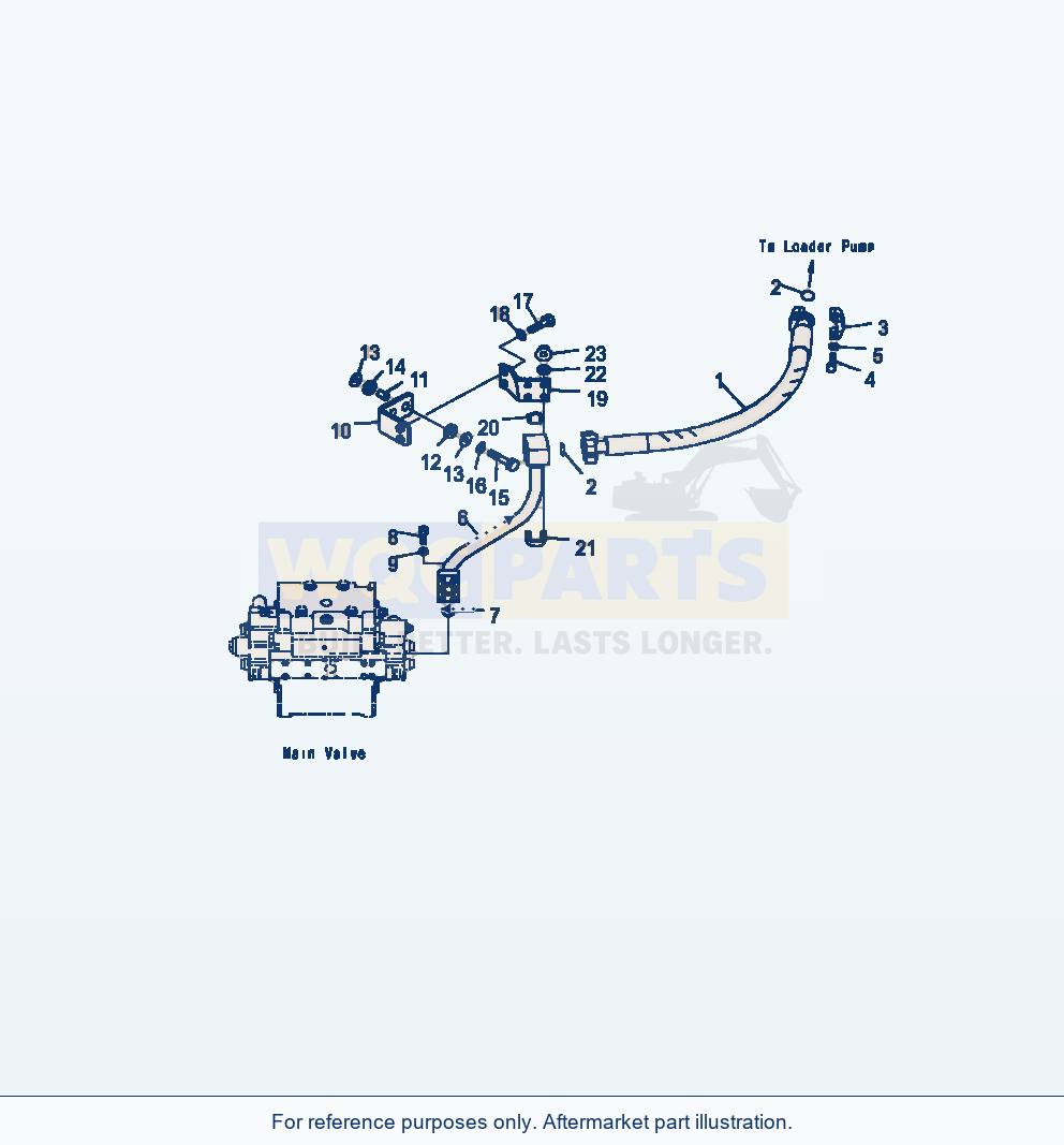 Komatsu WA500-7 Hydraulic Piping Delivery Piping (Front) parts diagram