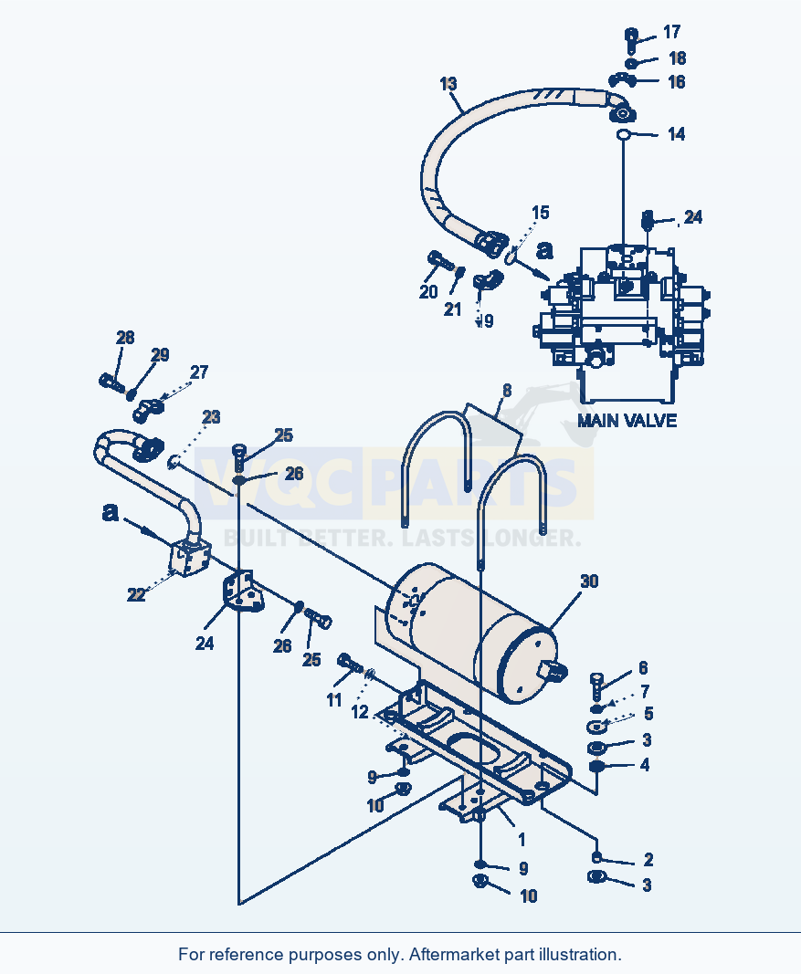 Komatsu WA500-7 Hydraulic Piping Ecss Accumulator - Mounting parts diagram