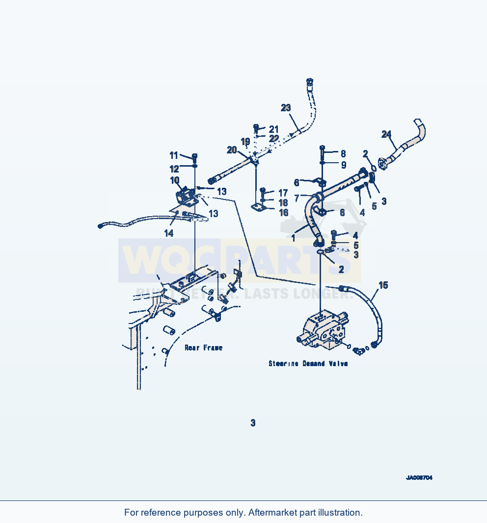 Komatsu WA500-7 Hydraulic Piping (Steering) Return Piping parts diagram