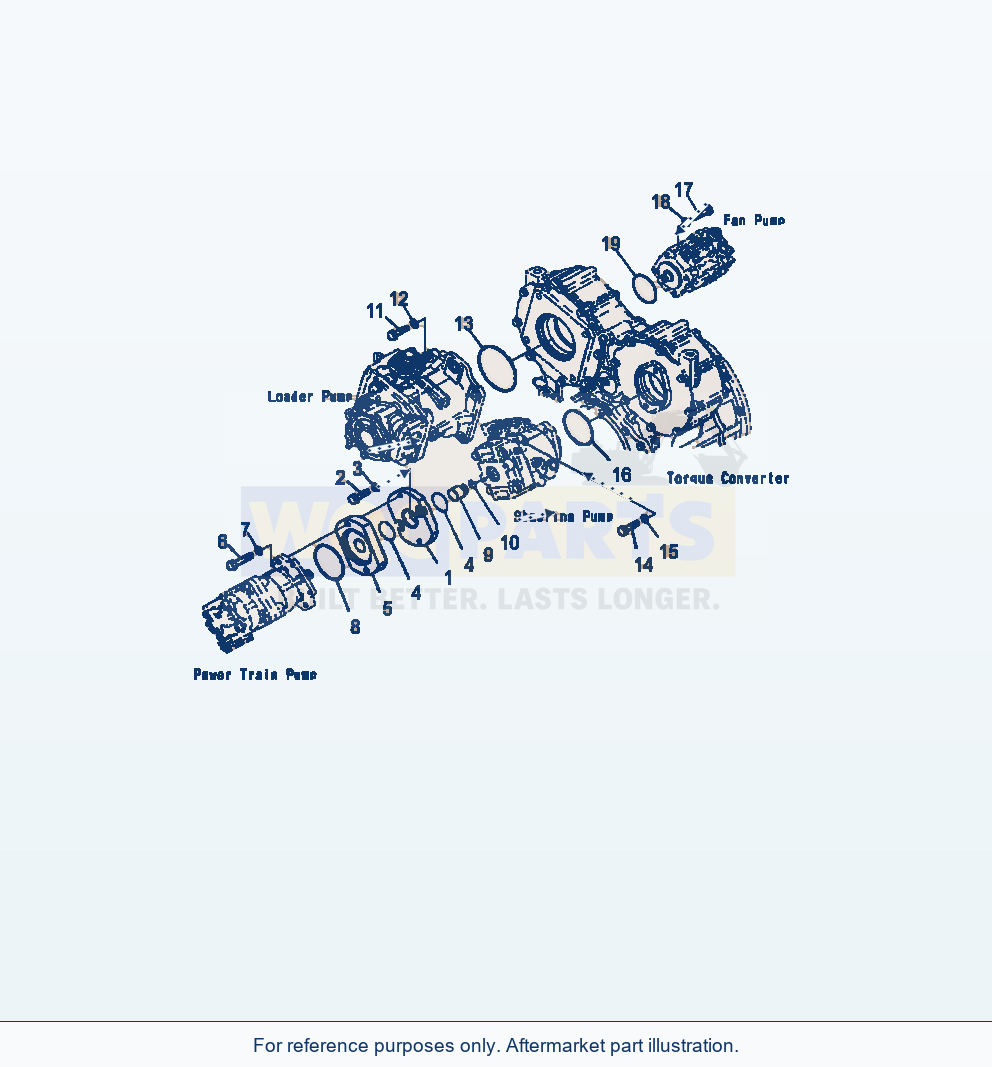 Komatsu WA500-7 Hydraulic Pump Pump Mounting parts diagram