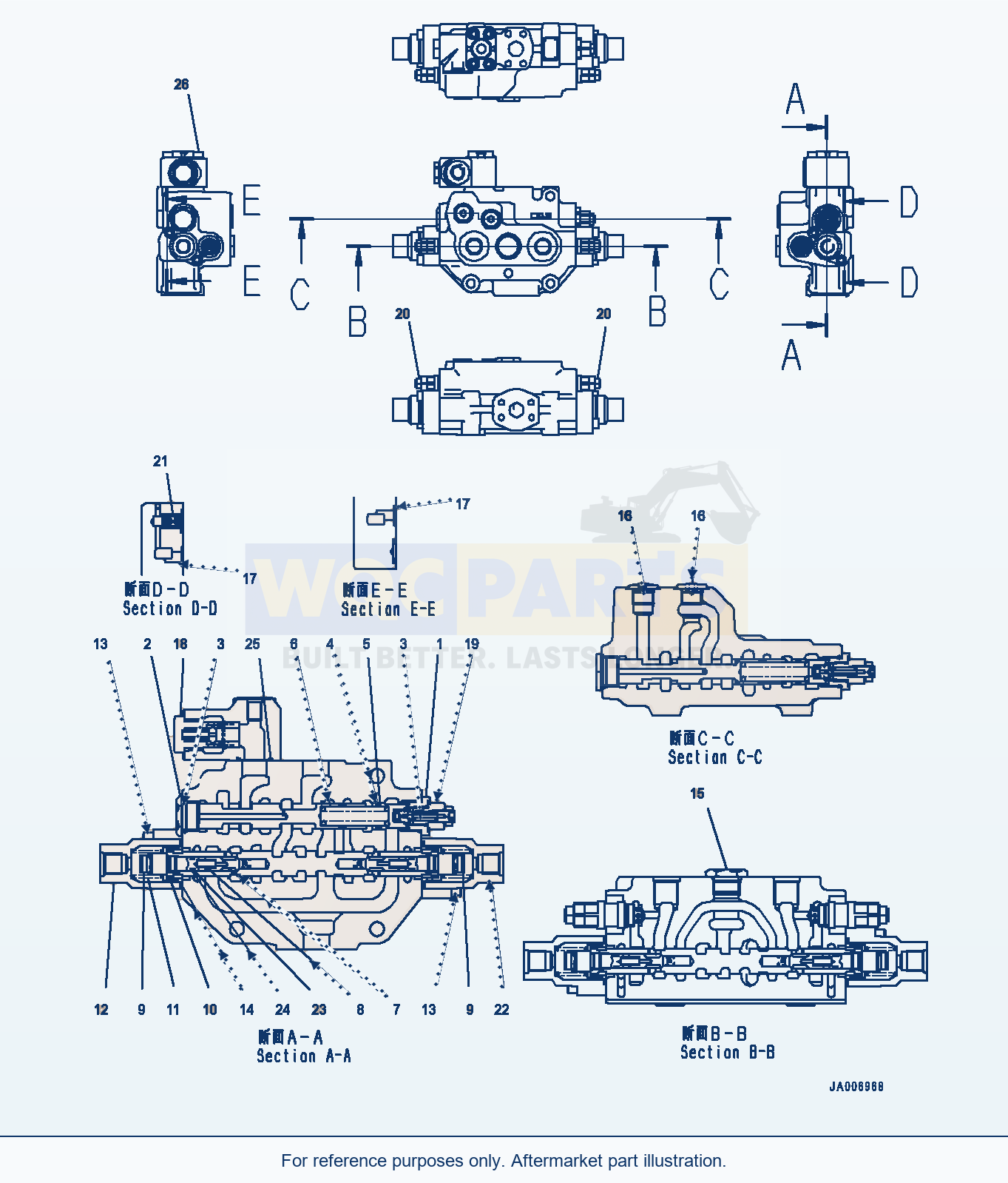 Komatsu WA500-7 Steering Demand Valve (#10001-) parts diagram