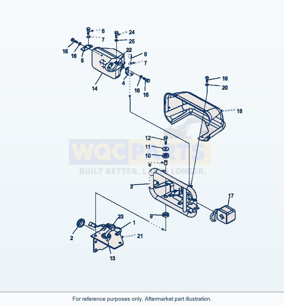Komatsu WA500-7 left front lamp parts diagram, serial A94001-UP