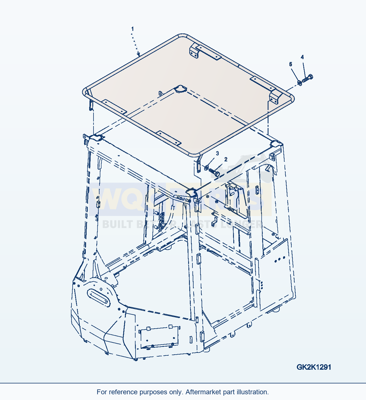 Komatsu WA500-7 Roof Rail Serial 10001-UP parts diagram