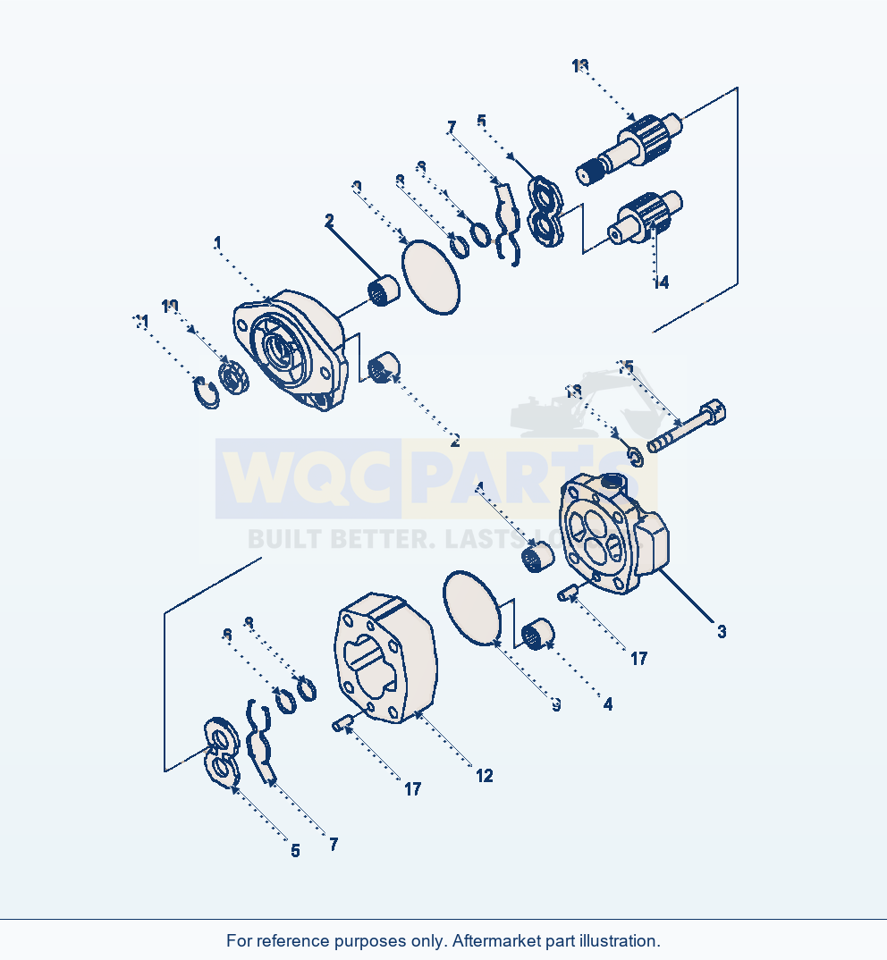 Komatsu WA500-7 Emergency Steering Hydraulic Pump parts diagram