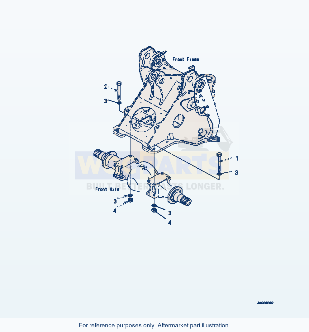 Komatsu WA500-7 Front Axle Mounting parts diagram