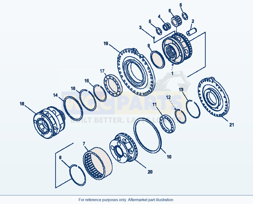 Komatsu WA500-7 Transmission Forward Carrier parts diagram