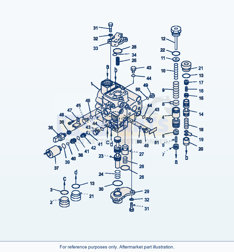 Komatsu WA500-7 Transmission Lubrication Valve parts diagram