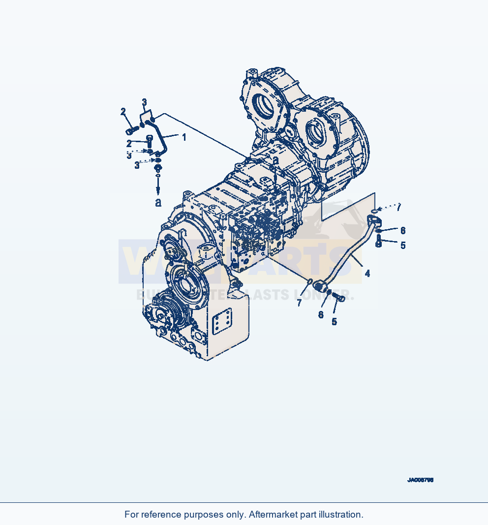 Komatsu WA500-7 Transmission Piping parts diagram
