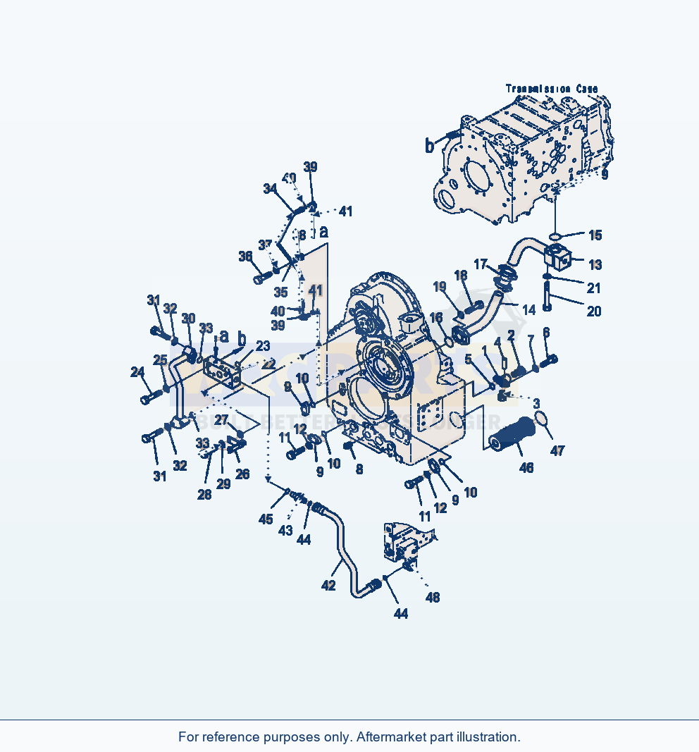 Komatsu WA500-7 Transmission Transfer Case Piping parts diagram