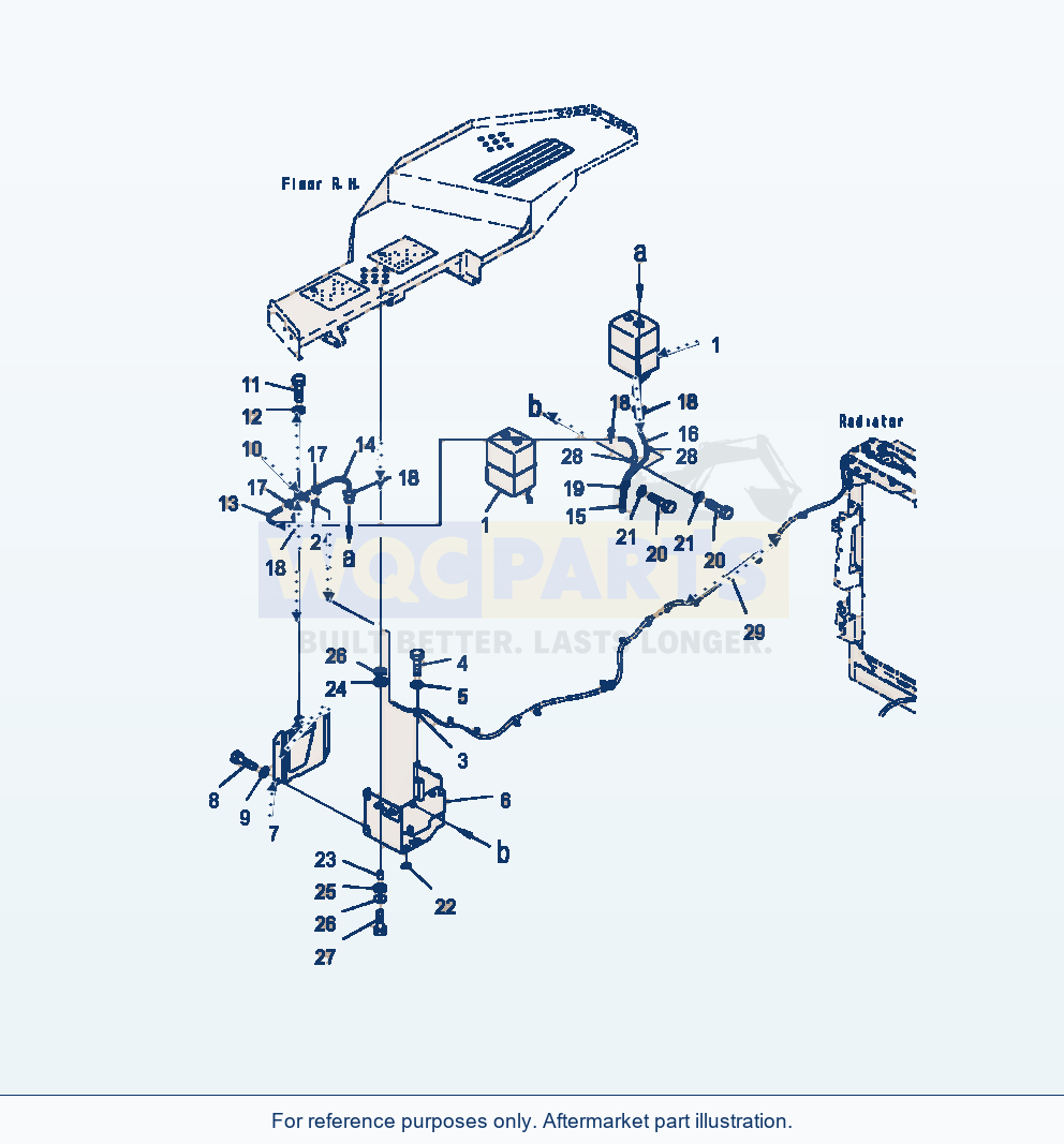 Komatsu WA500-7 radiator reservoir tank parts diagram, serial A94001-UP