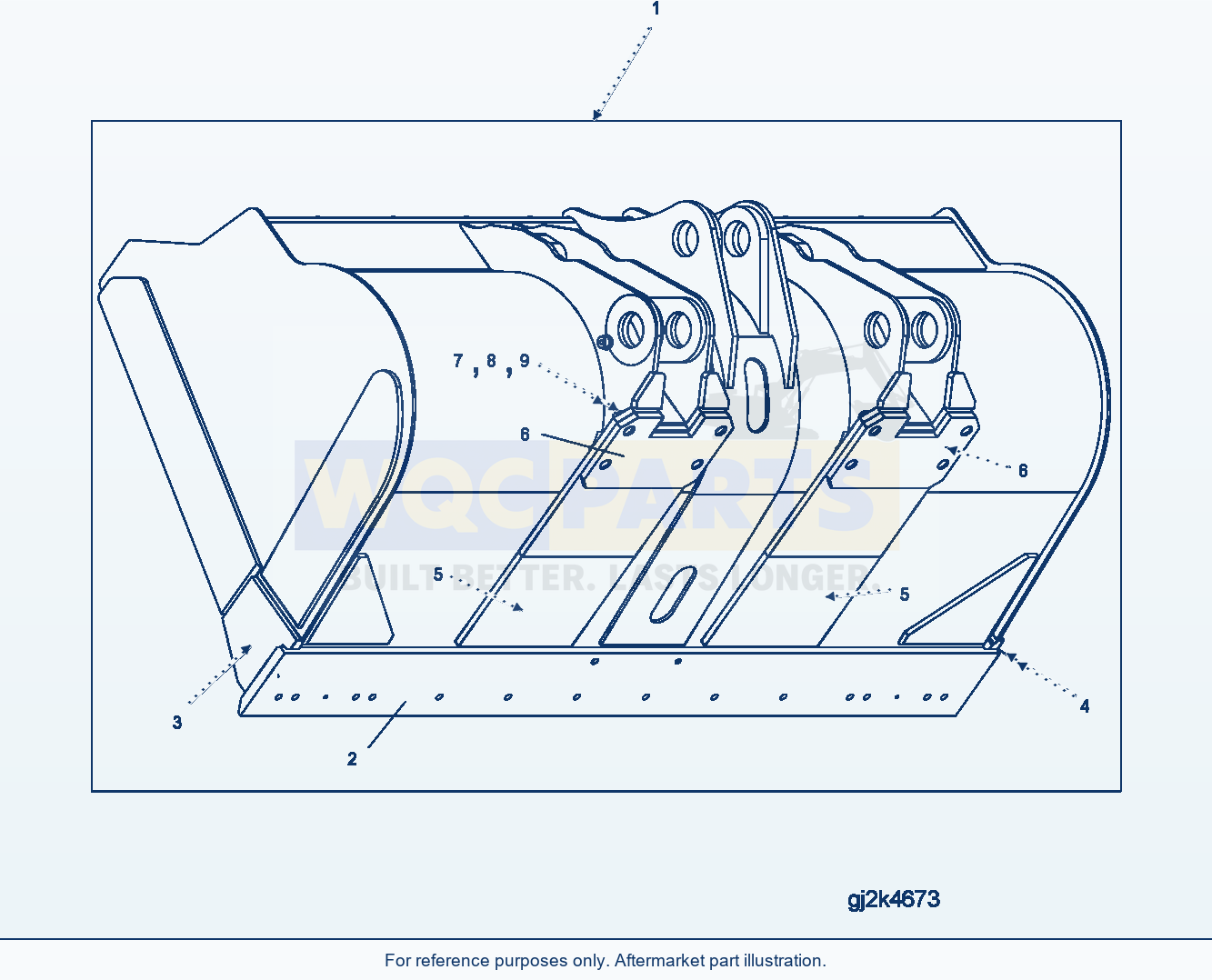 Komatsu WA500-7 Bucket, Typ C-R, 4.5m³, Without Teeth parts diagram