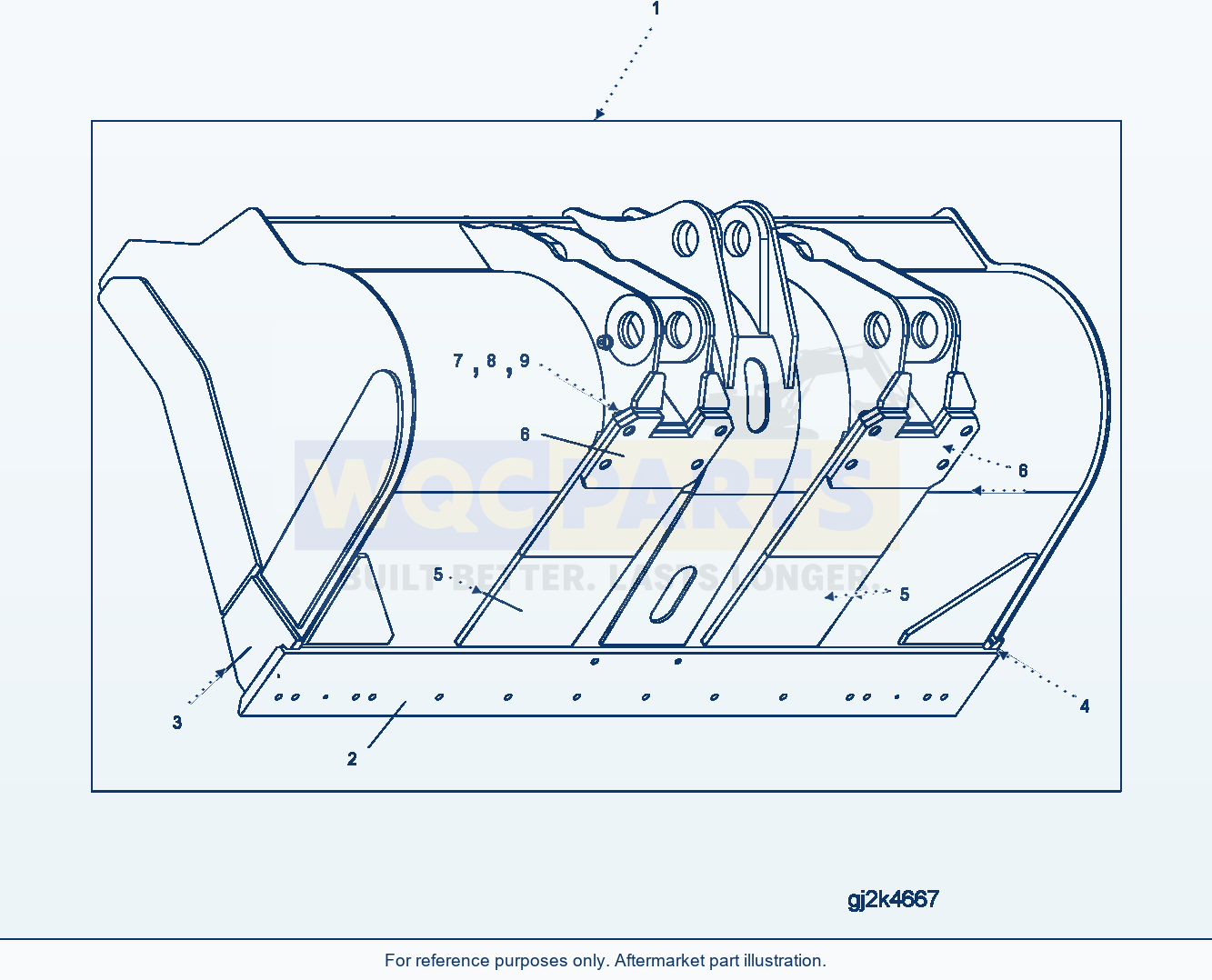 Komatsu WA500-7 Bucket, Typ C-R, 5.3m³, Without Teeth parts diagram