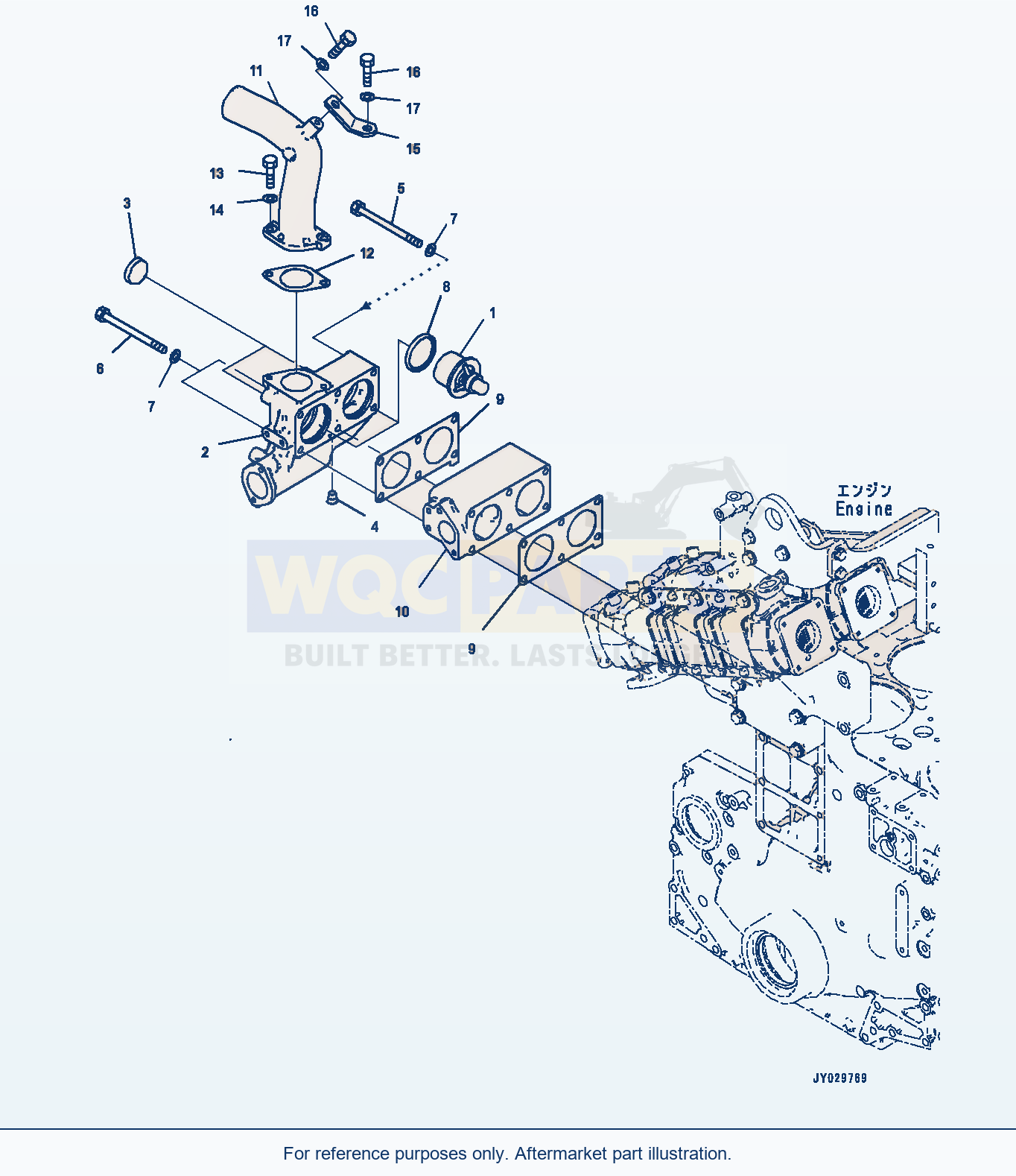 Komatsu WA500-8 Water Pump, Thermostat (#830235-) parts diagram