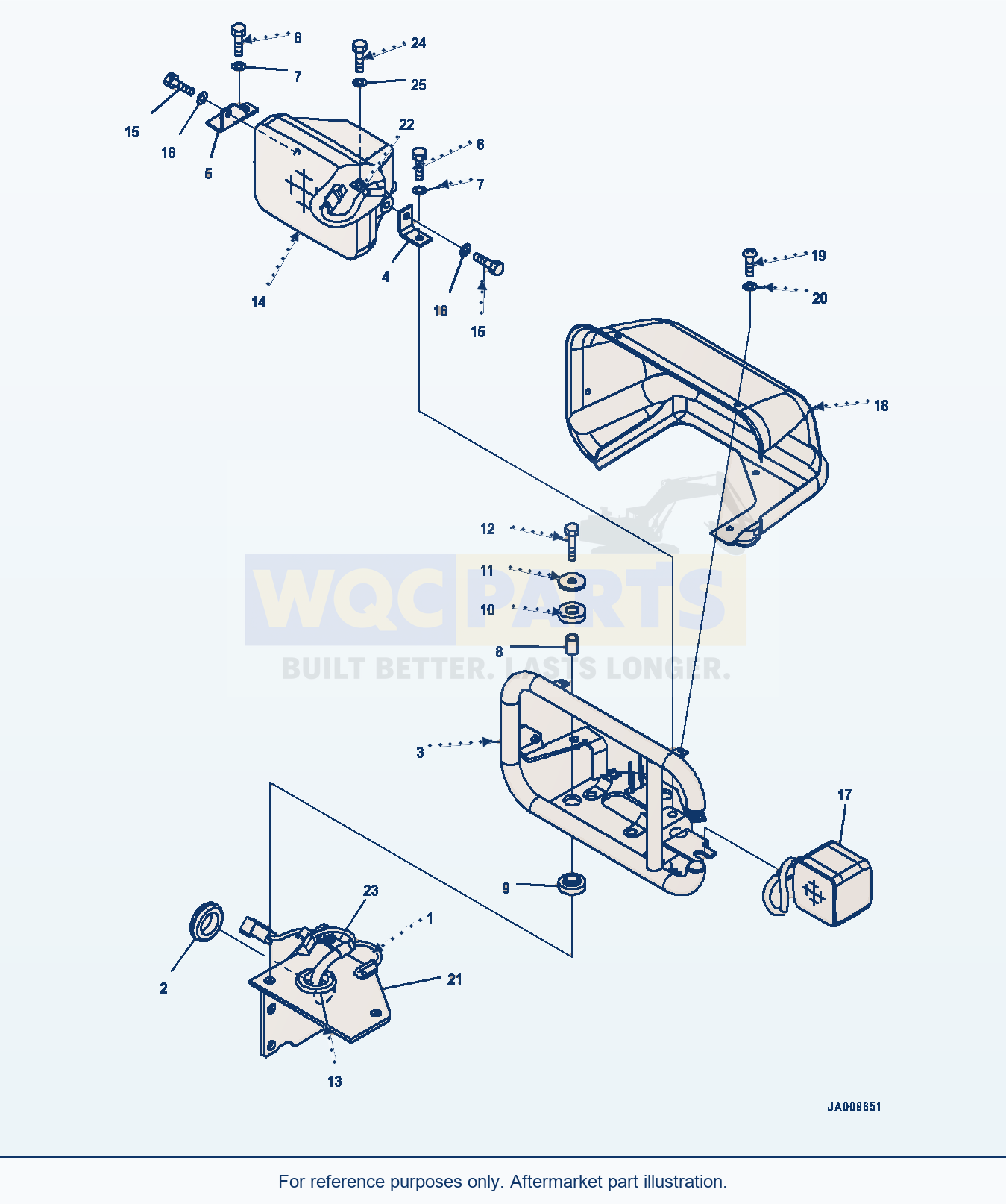 Komatsu WA500-8 Front Lamp, Headlamp, L.H. (#90001-) parts diagram