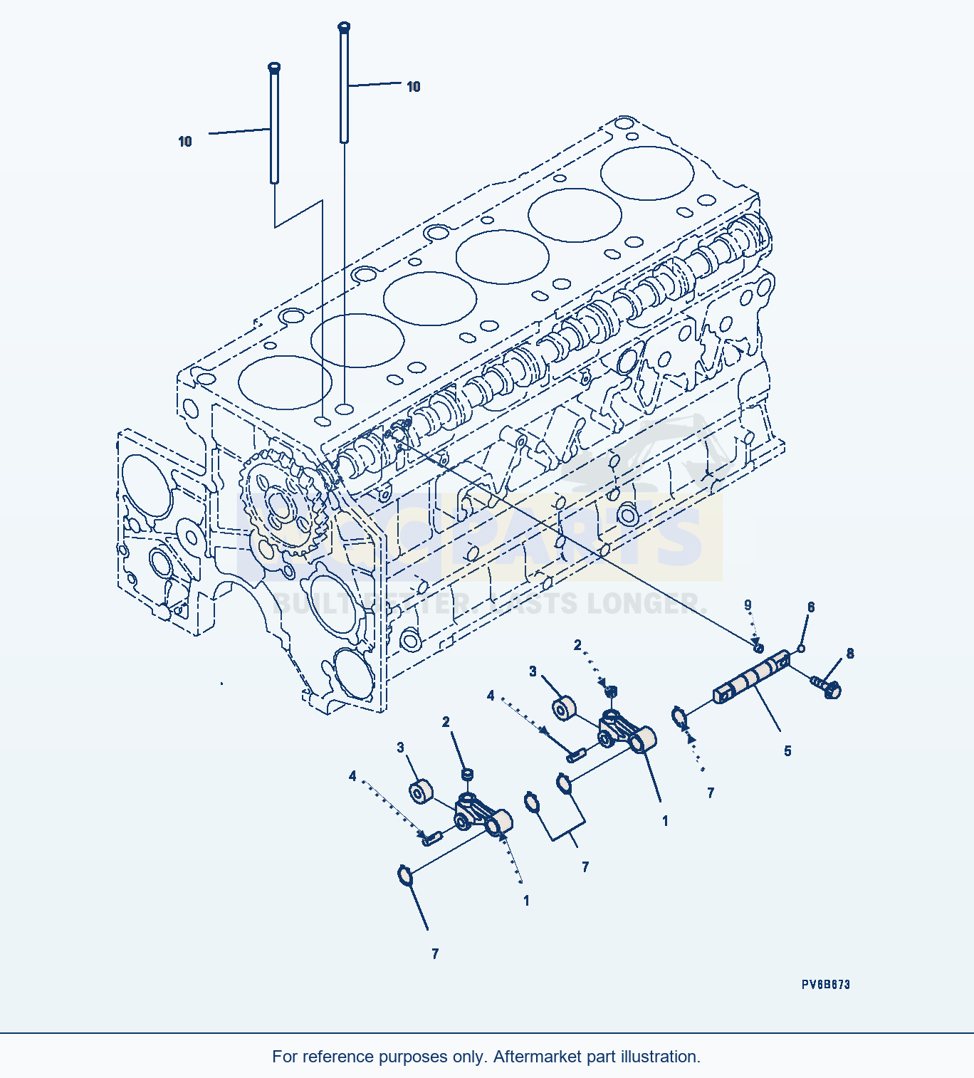 Komatsu WA500-8 Camshaft Related Parts, Cam Follower (#830235-) parts diagram