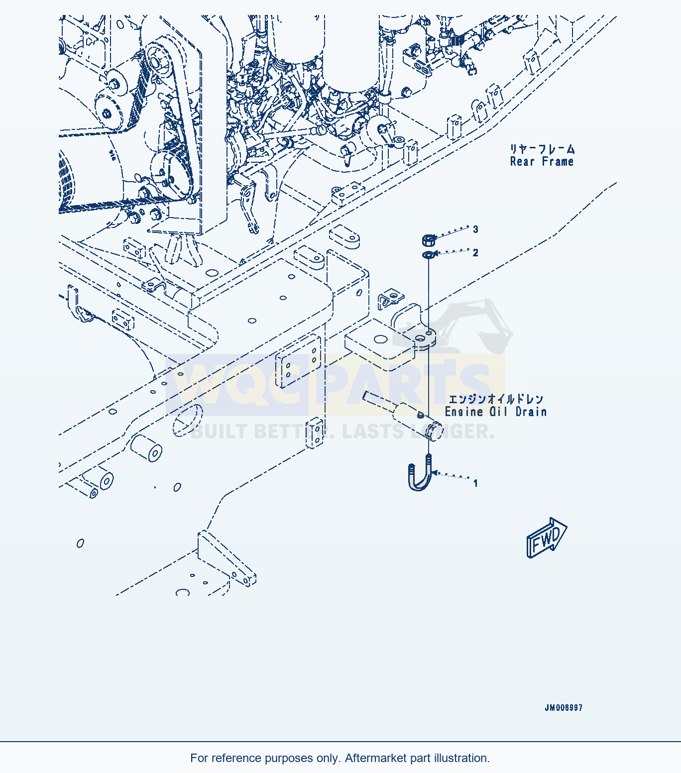 Komatsu WA500-8 Engine Mounting, Drain Piping (#90001-) parts diagram
