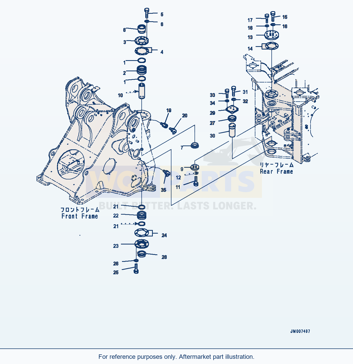 Komatsu WA500-8 Hinge Pin, (#90001-90016) parts diagram