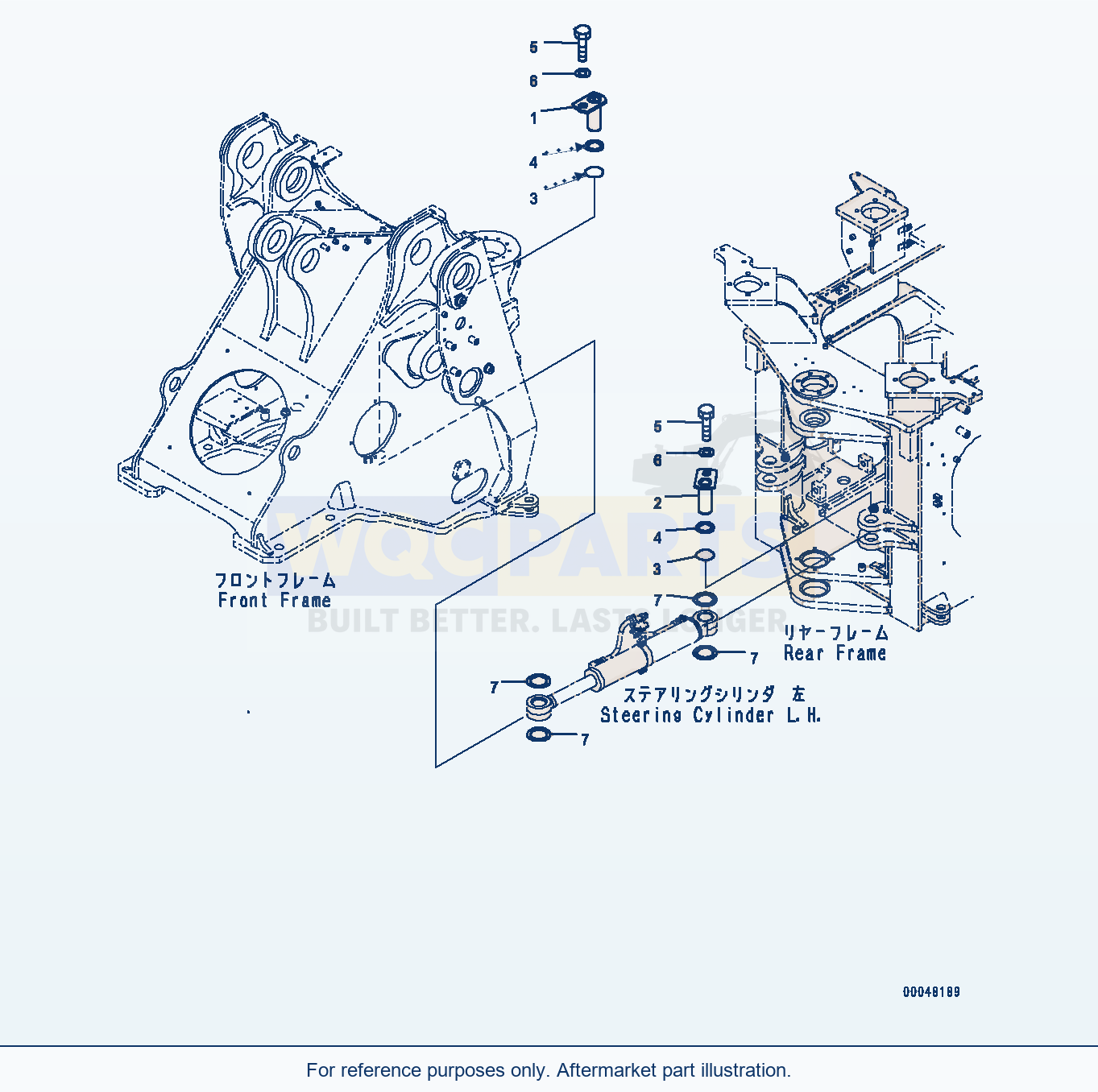 Komatsu WA500-8 Steering Cylinder, Mounting (#90001-90016) parts diagram