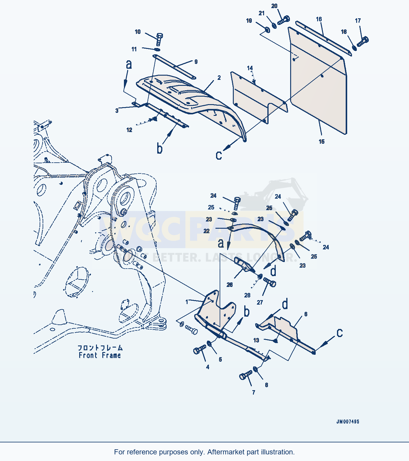 Komatsu WA500-8 Front Fender, Fender, L.H. (#90001-) parts diagram