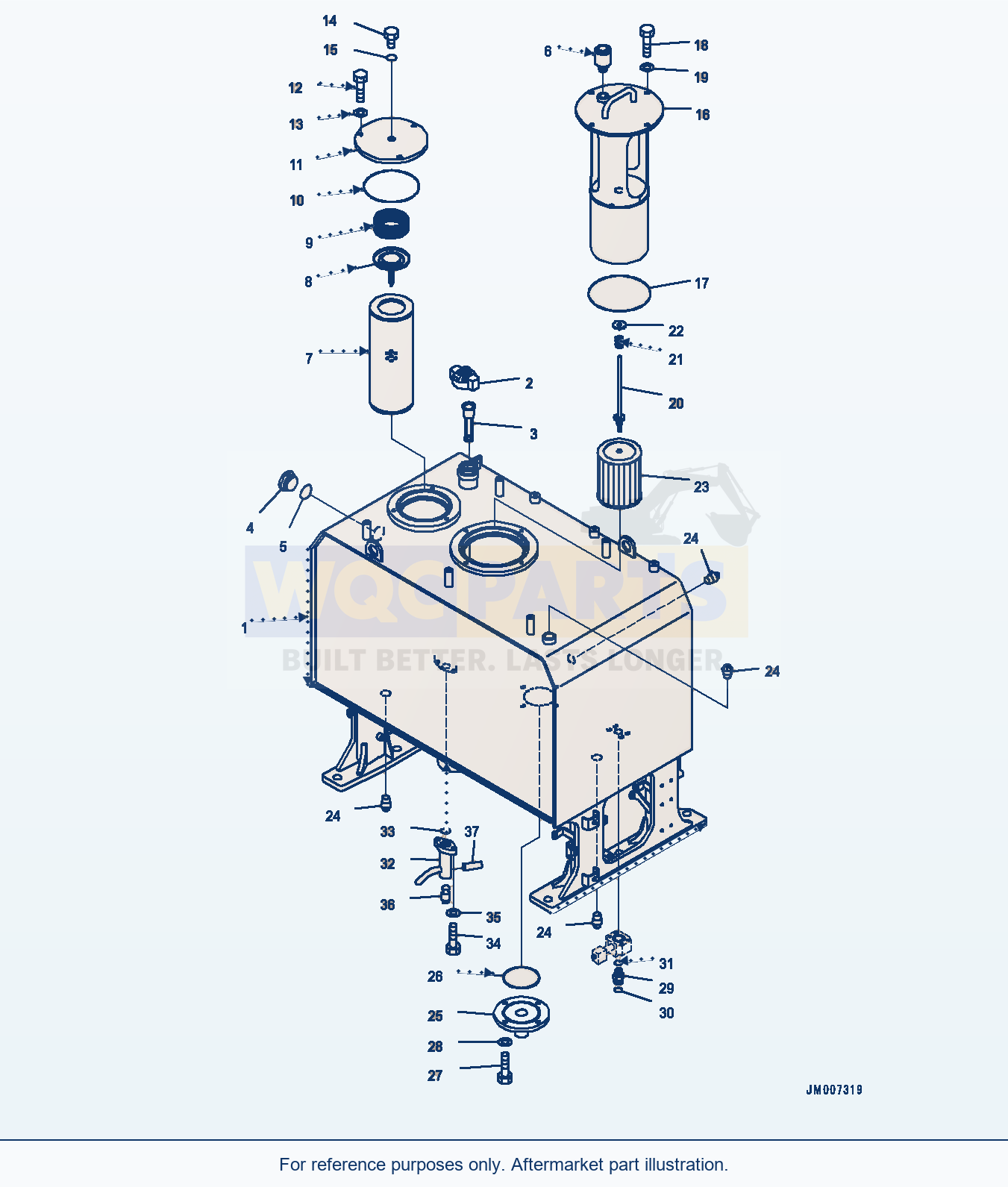 Komatsu WA500-8 Hydraulic Tank, Ajss — Hydraulic Tank (#90001-) parts diagram