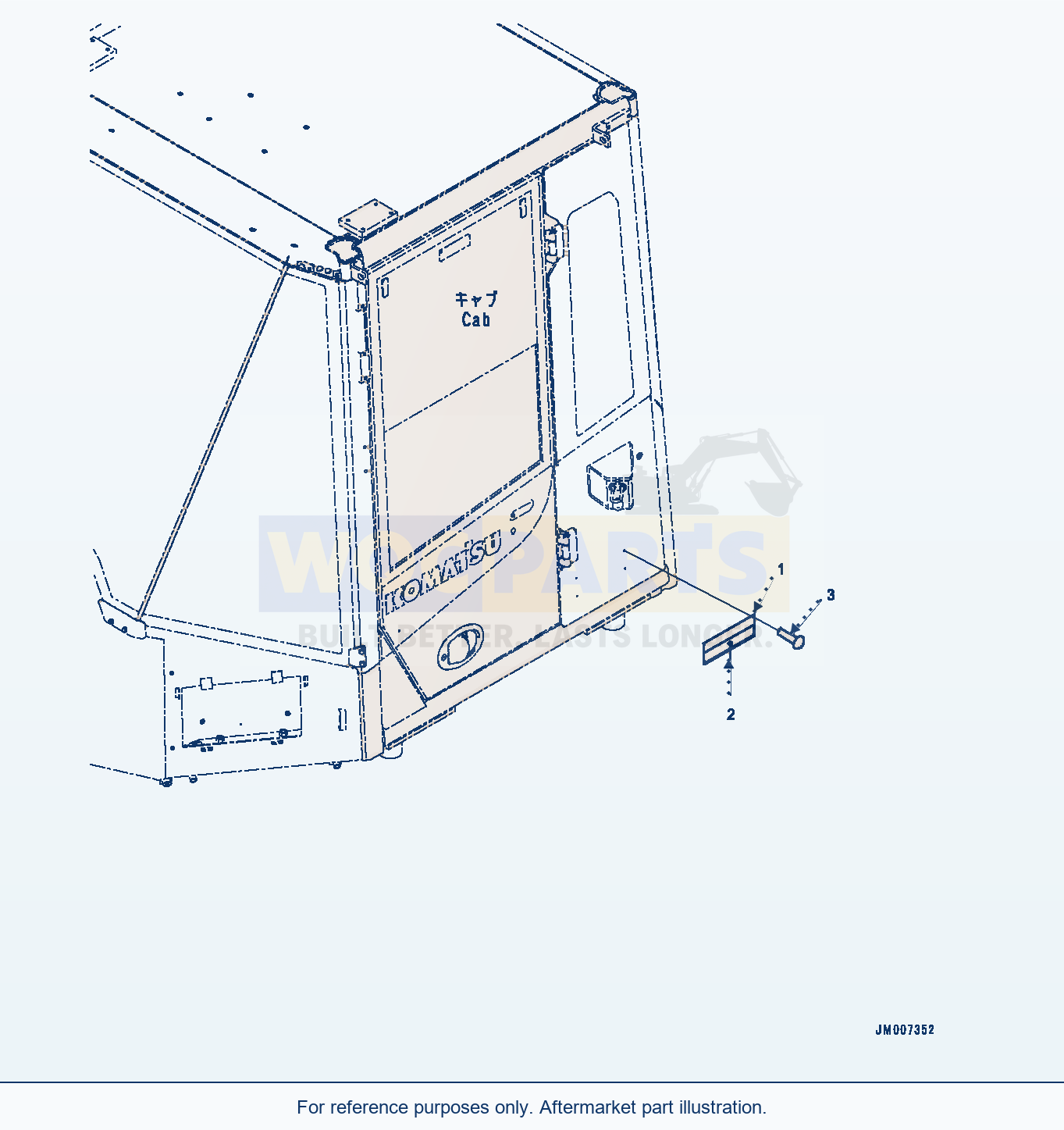 Komatsu WA500-8 Rops Plate, English — Rops Plate (#90001-) parts diagram