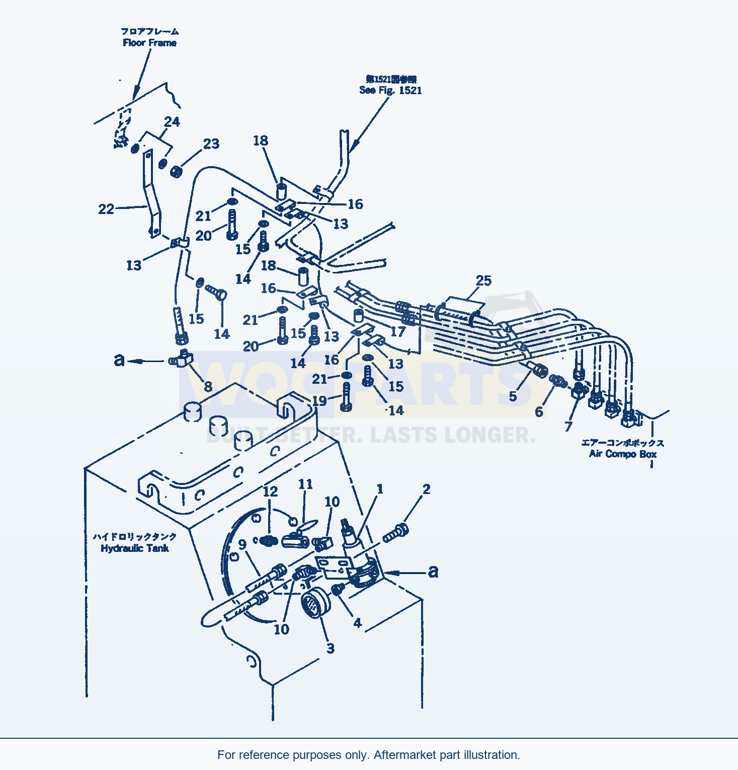 Komatsu WA600-1 Air Piping (Regulator Valve Line)(#10861-10864) parts diagram