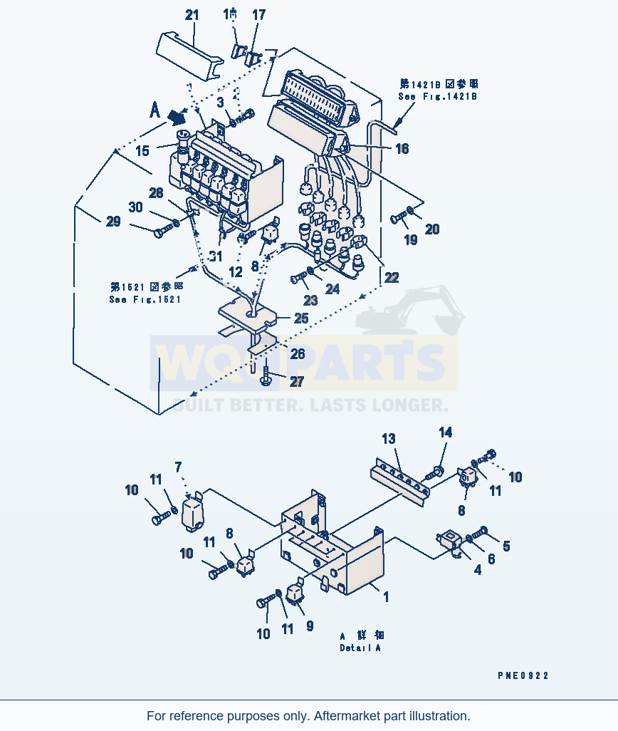 Komatsu WA600-1 Console Box, R.H.(#10865-) parts diagram