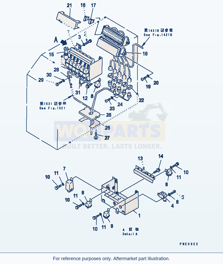 Komatsu WA600-1 Console Box, R.H.(#10881-) parts diagram