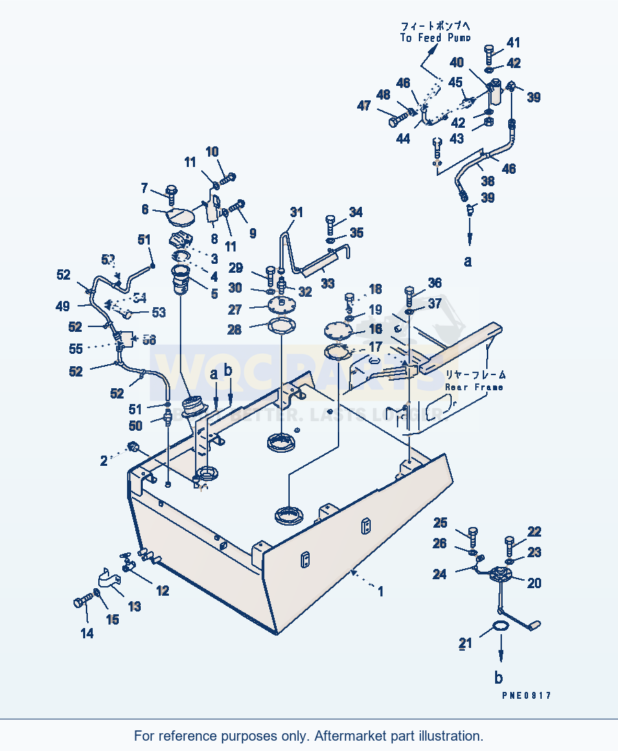 Komatsu WA600-1 Fuel Tank And Piping(#10865-10913) parts diagram