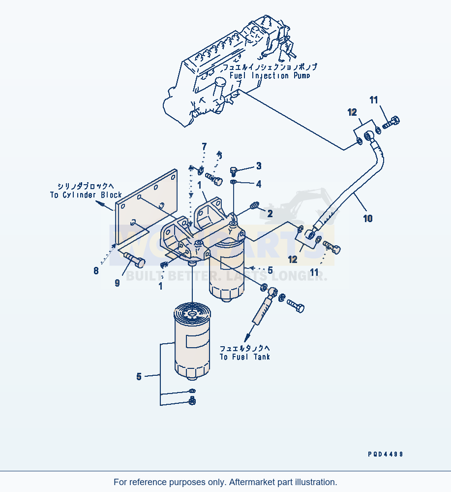 Komatsu WA600-1 Additional Fuel Filter(#15667-) parts diagram