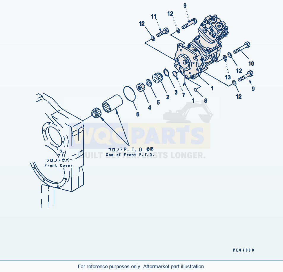 Komatsu WA600-1 Air Compressor Mounting(#15667-) parts diagram
