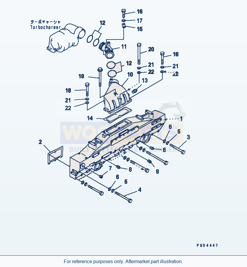 Komatsu WA600-1 Air Intake Manifold And Connection(#17481-) parts diagram